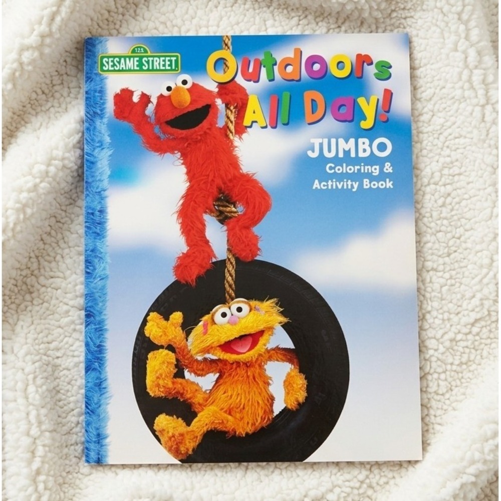 Sesame Street Outdoors All Day Jumbo Coloring Activity Book New Uncolored 2005